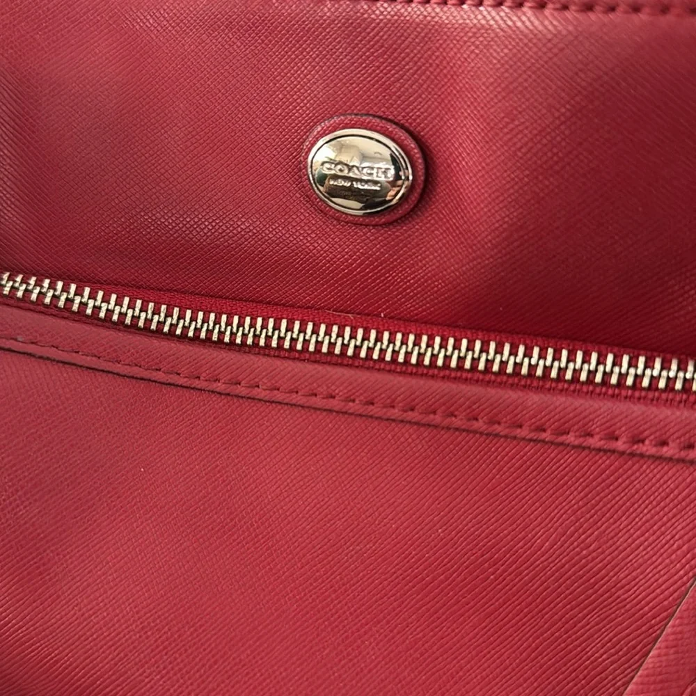 Coach Red Leather Bag Purse - vintage! - Picture 7 of 7